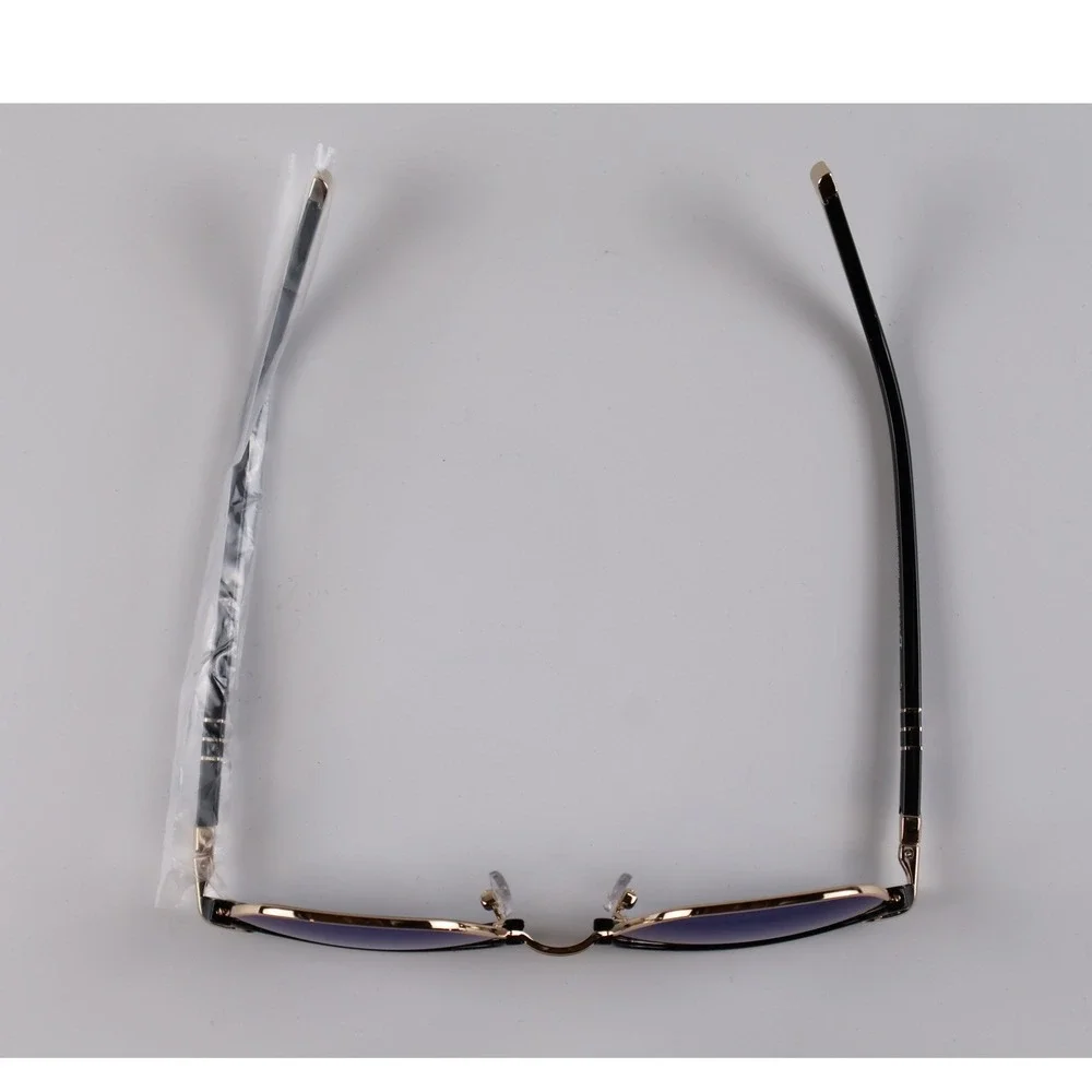 Lazzaro Sunglasses Massimo Black Gold Clubmaster 53-20-140 NWT